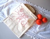 Screen Printed Reusable Natural Cotton Bag - Eat Me - Snack Bag - Eco Friendly