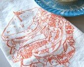 Screen Printed Organic Cotton Deli Sandwich Flour Sack Towel - Awesome Tea Towel for Dishes