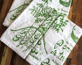 Eco Friendly Dinner Napkins - Screen Printed Organic Cotton Cloth Napkins - Washable and Reusable - Botanical Print - Potato Illustration