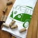 Screen Printed Organic Cotton VW Flour Sack Tea Towel - Eco Friendly Hand Towel