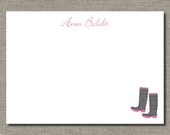 Polka Dotted Wellie Boots - Stationery Set of 24 - by Flair Designery