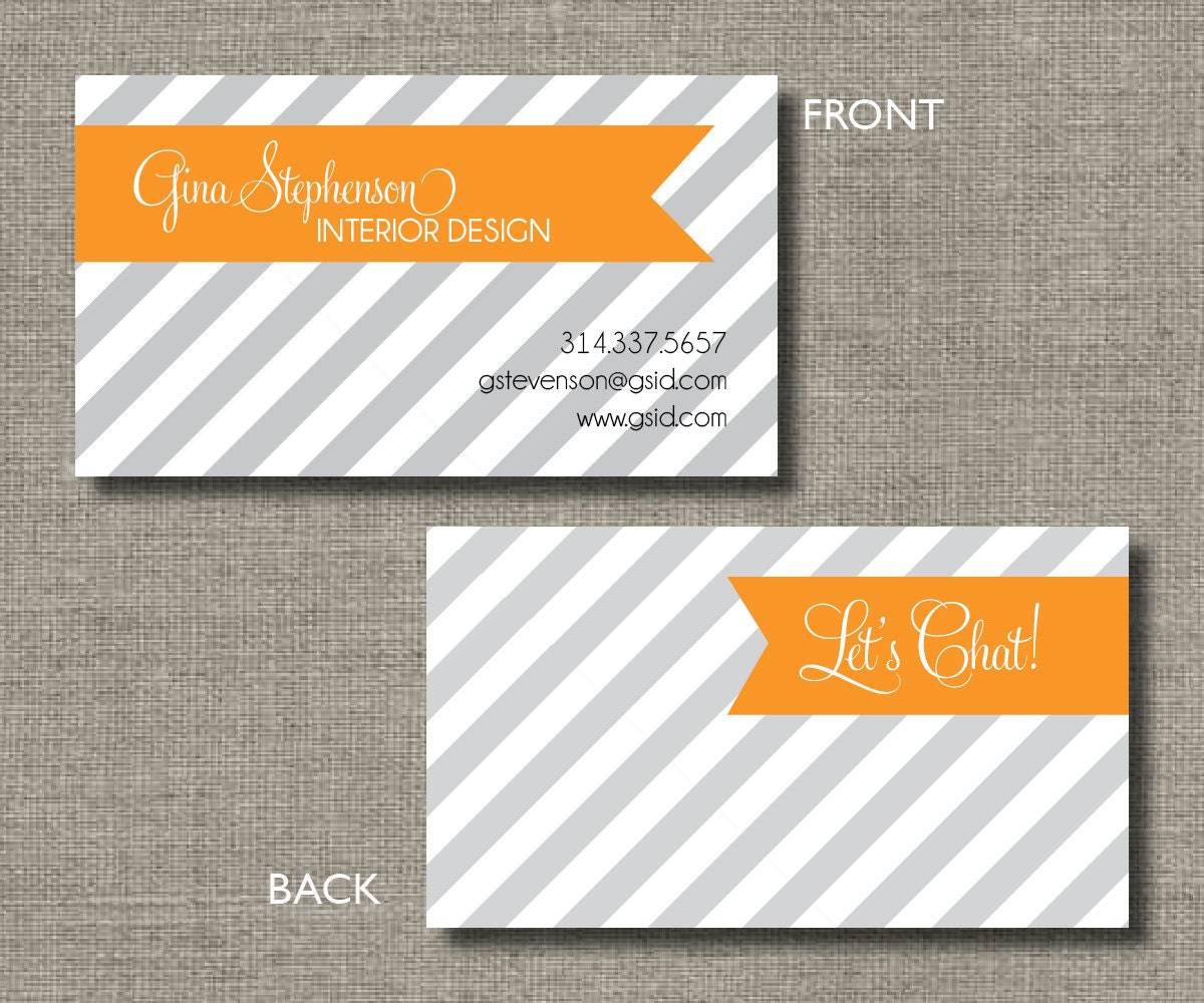 Diagonal Chic Calling Cards, Call Me Cards, Business Cards - Set of 100