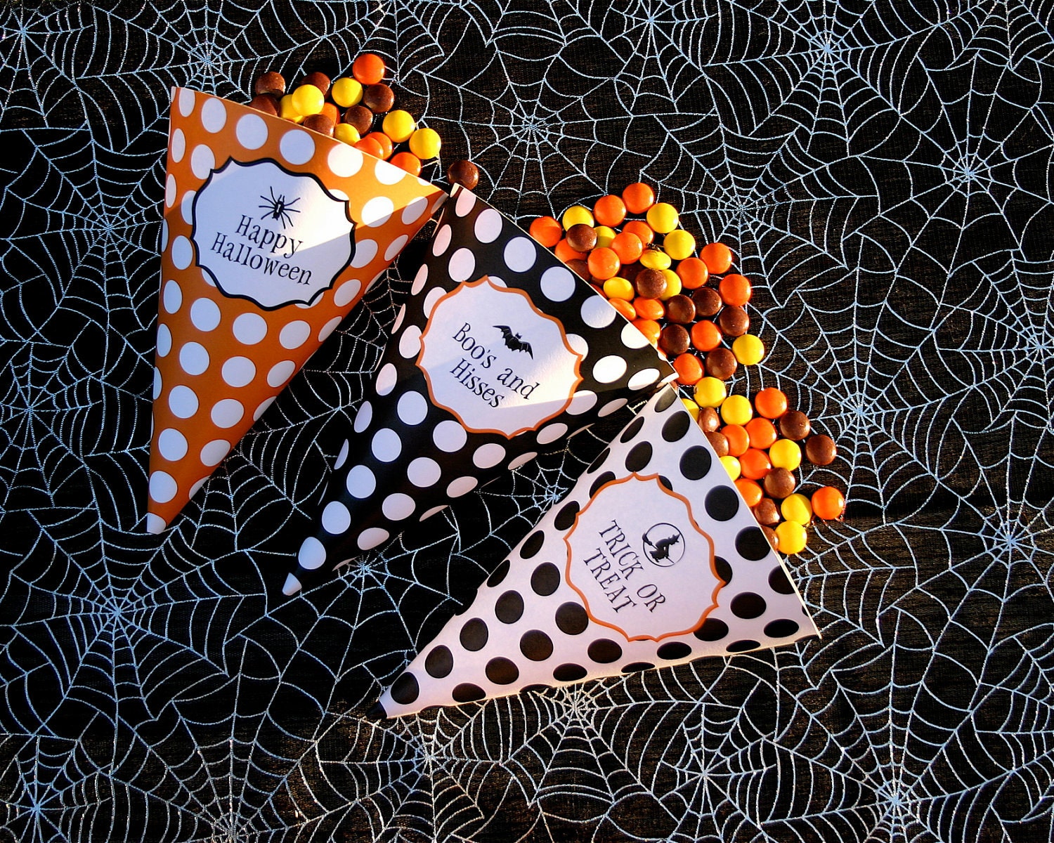 Haunted Halloween SET OF THREE Printable Treat Cones by Flair Designery Il_170x135