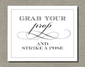 Grab Your Prop - Printable Wedding Poster, Bar Sign, Table Sign or Guest Book Sign by Flair Designery