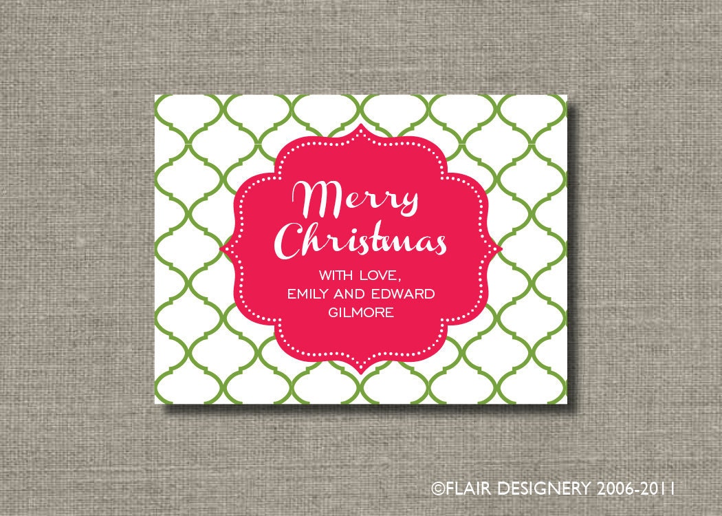 Personalized Moroccan Merriment Holiday Sticker or Gift Tag - Set of 24 by Flair Designery