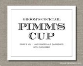 Groom's Cocktail - Printable Wedding Poster, Bar Sign, Table Sign or Guest Book Sign by Flair Designery Il_170x135