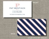 Hampton Stripe Calling Cards, Call Me Cards, Business Cards - Set of 100