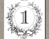 Wedding Amour Table Numbers, PRINTED Set of 20 ANY COLOR for Weddings, Parties, Events and more by Flair Designery
