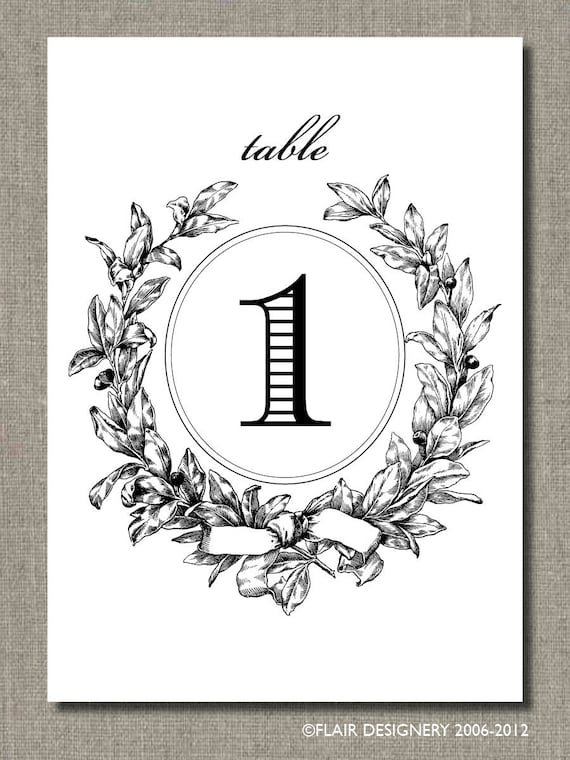 Wedding Amour Table Numbers, PRINTED Set of 20 ANY COLOR for Weddings, Parties, Events and more by Flair Designery Il_570xn