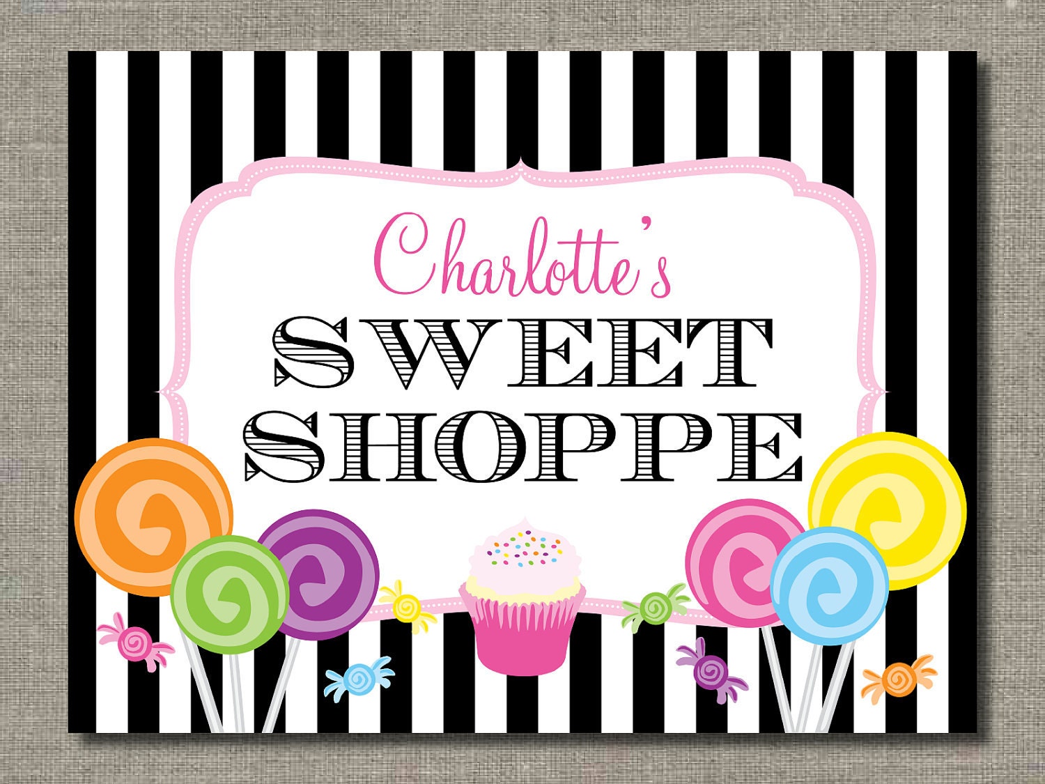 Sweet Shoppe Candy Collection - PRINTABLE 16 x 20 Poster by Flair Designery