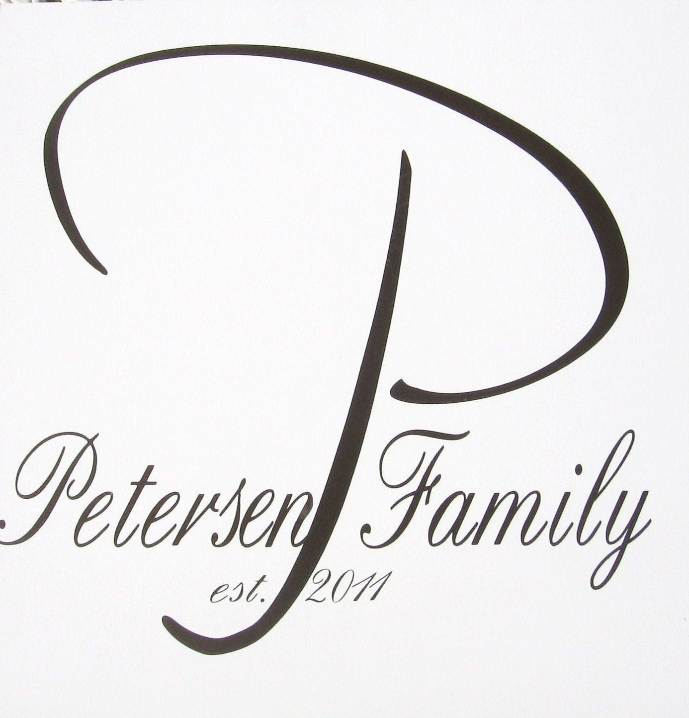 FAMILY Monogram Letter with Name/Date - Vinyl Wall Decal - Home Decor