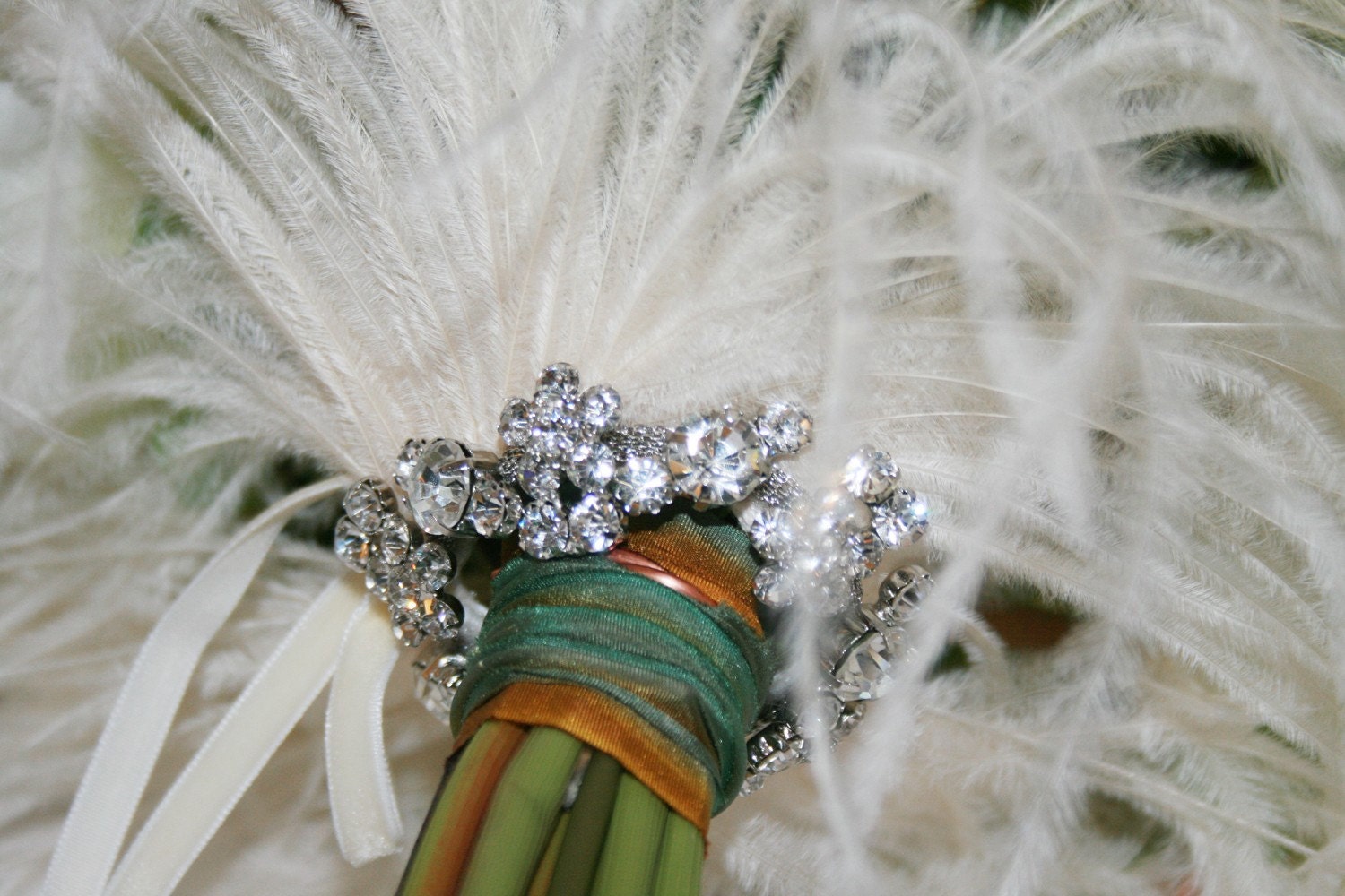 STARLET Rhinestone and Feather Bouquet Wrap