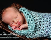 Robin Egg Blue Newborn Baby Cocoon Wrap Pod