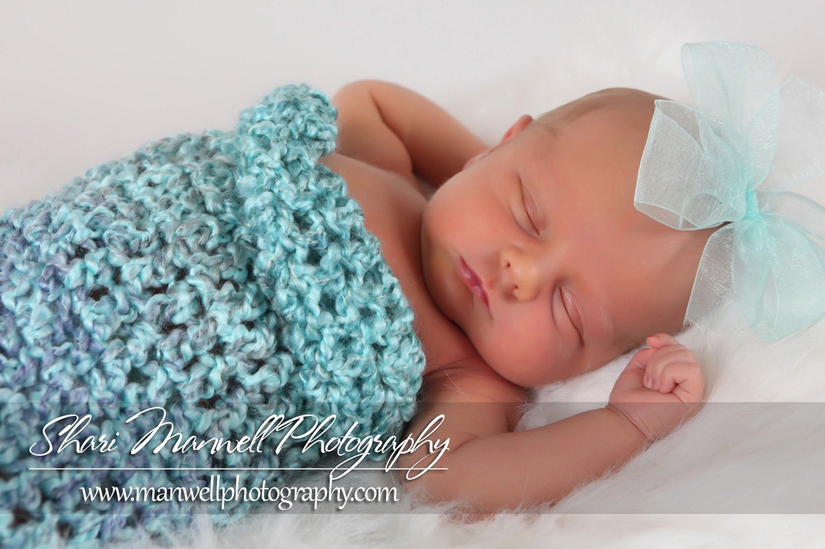 Robin Egg Blue Newborn Baby Cocoon Prop