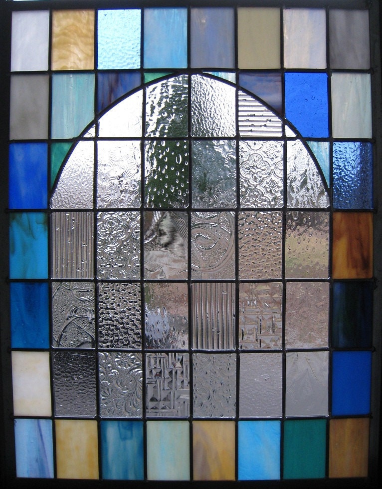 Stained Glass Window - Arched Church Window - Suncatcher Panel Art