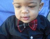 Black Plaid Bow Tie