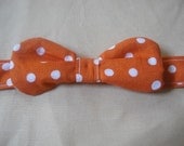 Orange Polka Dot Bow Tie