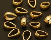 PS-059-GD / 10 Pcs - NEW Pendant bail, 16K Gold Plated over Brass / 2.8mm x 7mm
