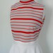 1970s Nautical Dress / 70s Dress / vintage shift dress / color block / red white blue / circle skirt / audrey hepburn / small medium