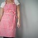 Womens Apron / hot pink houndstooth