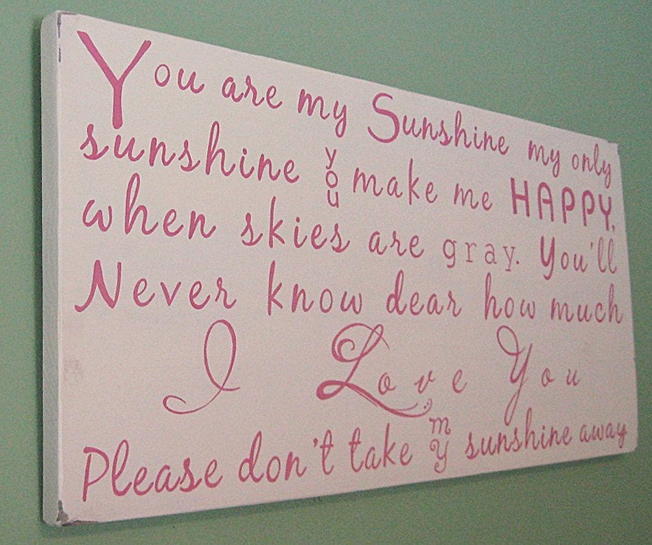 You Are My Sunshine Wood Sign  -Distressed -Typography Word Art