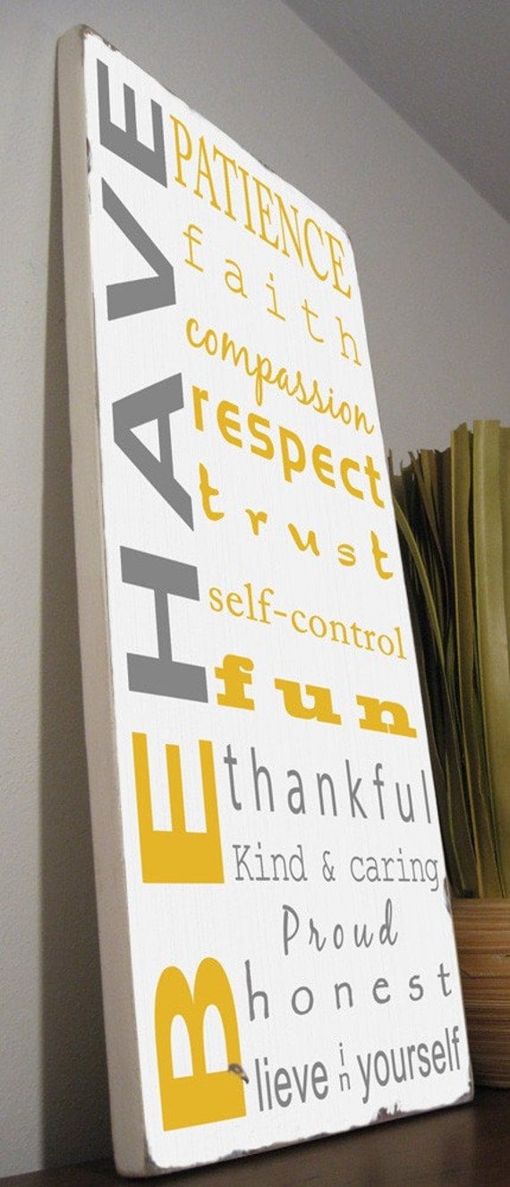 Custom listing for ruby1508 -Family Rules Sign - Typography Word Art on wood  in Weather Worn White, and custom colors