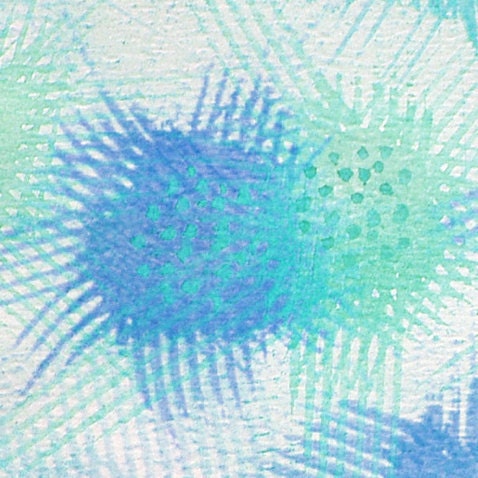 Aqua watercolor painting stripes polka dots circles lines 8 x 10 in print  pale blue floral abstract boho modern fine art giclee home decor