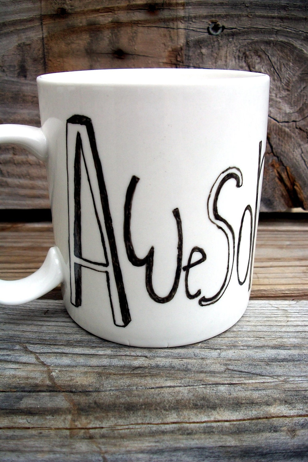Awesome sauce Andy  Coffee Mug / Manly tribute Hand Painted Coffee MMMug