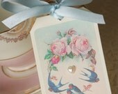 Vintage Rose Place Setting Tags - set of 4