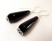 Earrings - Just Plain Pretty Black Onyx and Silver Earrings