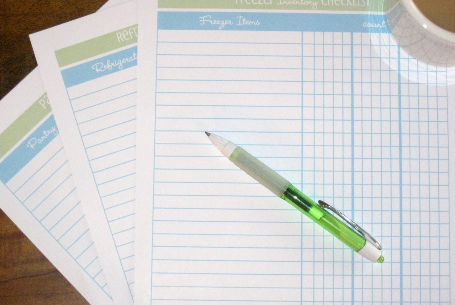 The Menu Planning Kit - Aqua and Lime - 7 documents - INSTANT DOWNLOAD
