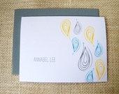 Raindrop Personalized Custom Stationery Stationary Gift - for Bridesmaid, Sister, Friend, Mother, Coworker, Teacher