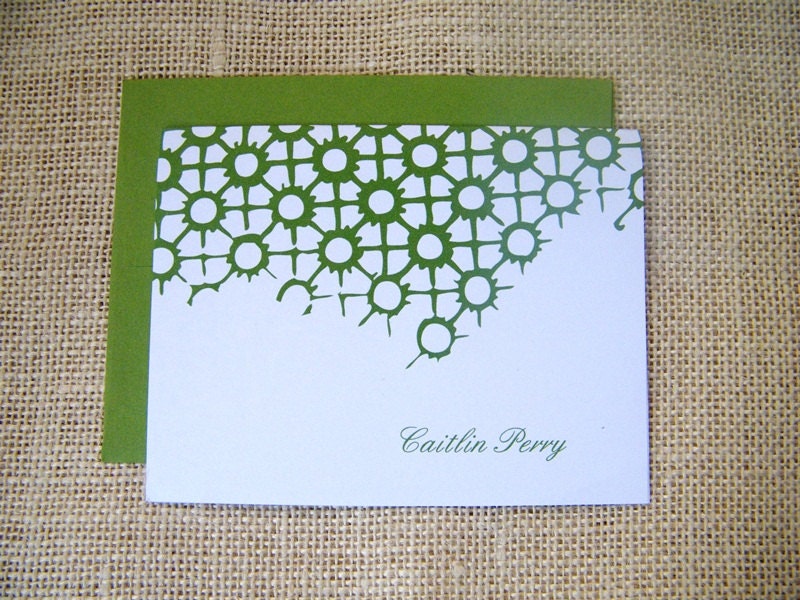 Lace Pattern Personalized Custom Stationery Stationary Gift