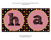 Mod Minnie/Mickey Inspired Happy Birthday Banner - Digital File