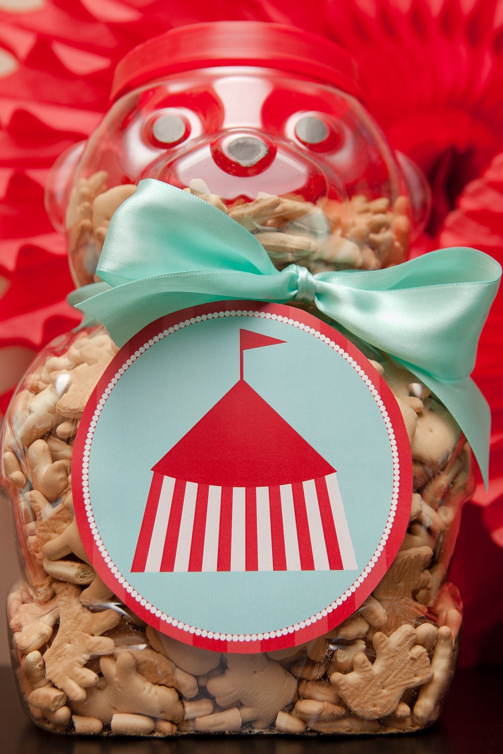 Vintage Carnival Birthday Collection - DIY Printable Large Party Circle for Animal Cracker Bear - Digital File Il_570xn