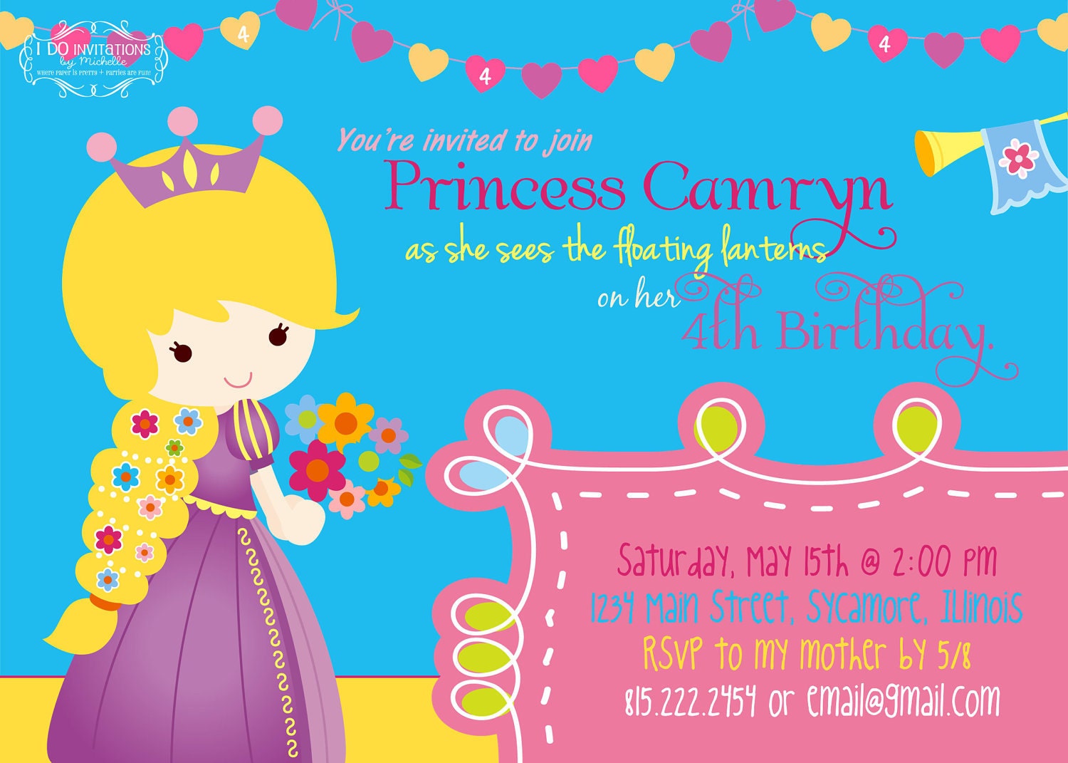 Tangled Rapunzel Inspired Birthday Invitation - Digital File Il_570xn