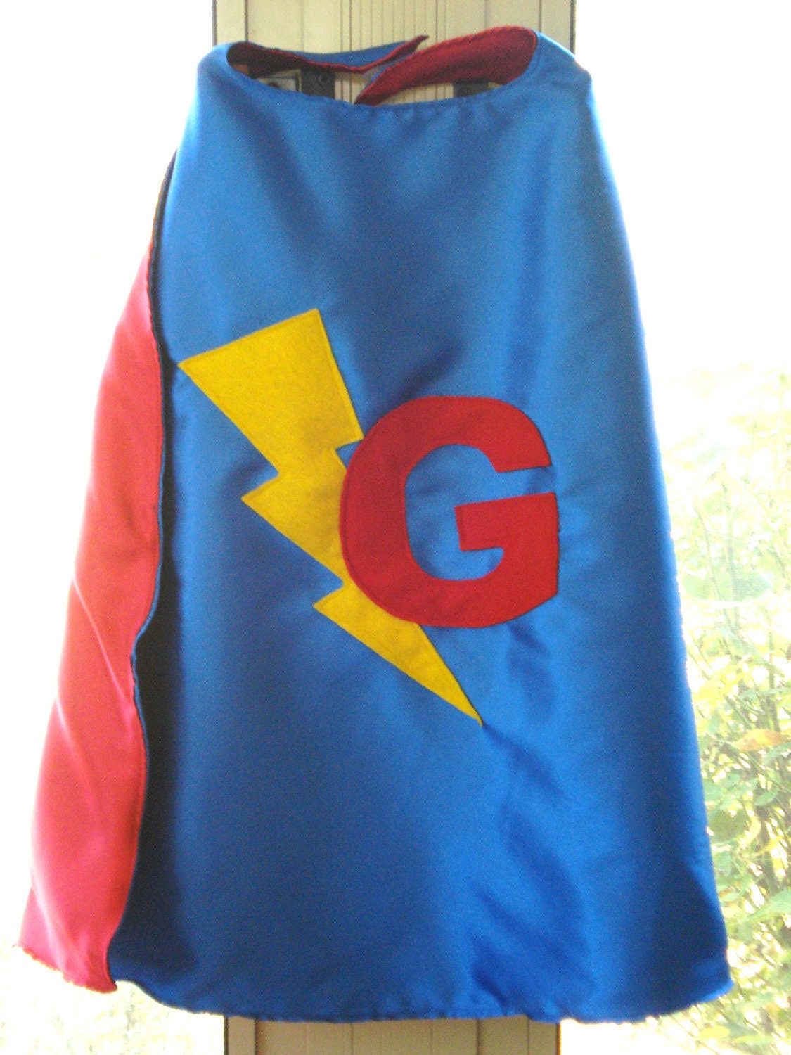 Custom Initial Lightening Bolt Superhero Cape