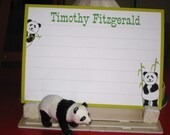 Pandas cards Personalized  stationery set of 10