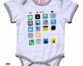 baby bodysuit - i baby - i phone - white onesie
