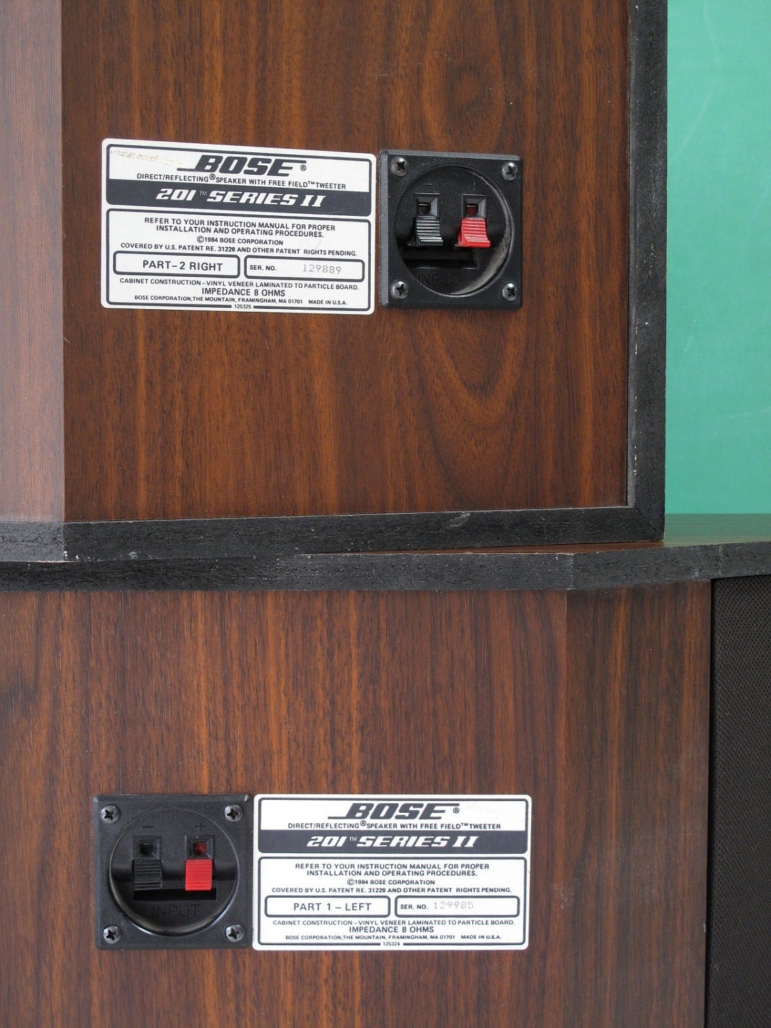 Bose 201 Series II  Direct/Reflecting Bookshelf Stereo Speakers, Faux Rosewood Finish