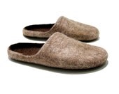 Brown felted slippers
