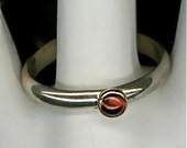 Ring Gold Sterling Silver Garnet