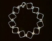 Chain Silver Bracelet Squares Links, Square Chain, Square Link Chain, Geometric Square Chain, Square Bracelet, Square Chain Bracelet, Chain