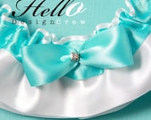 Tiffany Pool Blue and Bridal White Garter Single - Other Colors Available - SM/MED