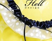 Bridal White and Navy Blue Garter Single - SM/MED