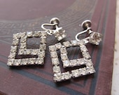 Rhinestone Triangle Earrings