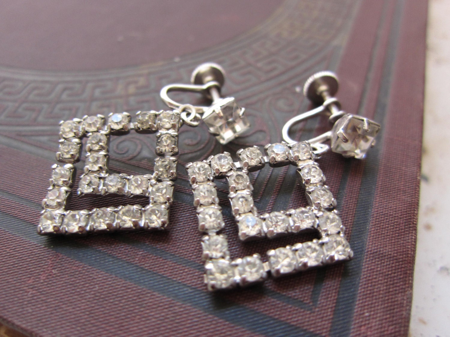Rhinestone Triangle Earrings