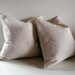 Natural cotton - 18 - 20 - 22 inch - Decorative Pillow - fabric with aqua ribbon embellishment - Made to Order