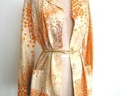 Reserved for edessedesigns   60's Gold Vintage Print jkt or  Blouse