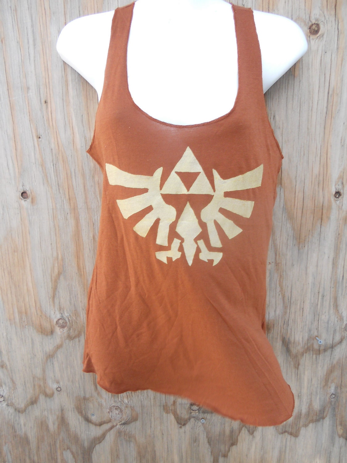 1 LEFT size LARGE Brown Legend of Zelda Triforce Eagle Racerback tank top